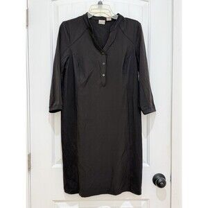 Chico's Zenergy Dress Black Knit Size 1 Sz 8 Athleisure Sport Casual a